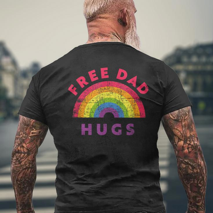 Free Dad Hugs Free Dad Hugs Rainbow Gay Pride Men's T-shirt Back Print Gifts for Old Men