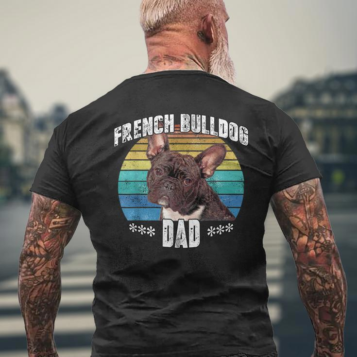 French Bulldog Frenchie Brindle Dad Daddy Fathers Day Gift Mens Back Print T-shirt Gifts for Old Men