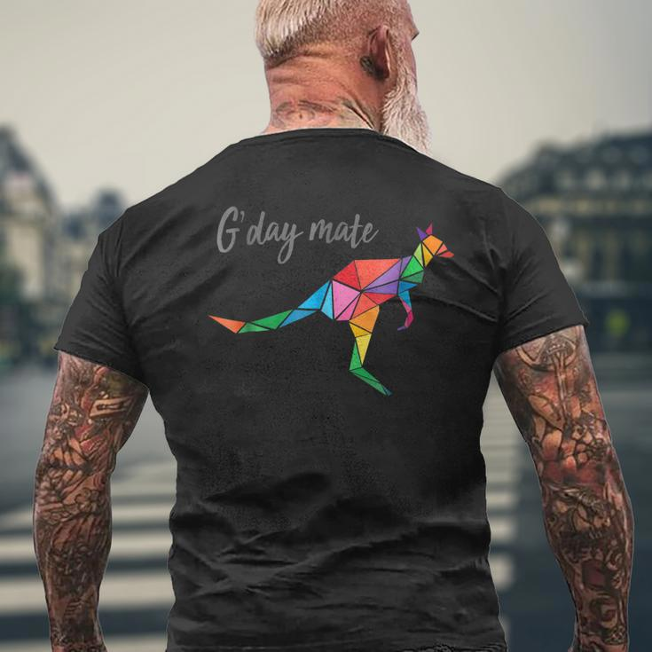 Fun Australia Tshirt With Kangaroo - Gday Mate Men's Back Print T-shirt Gifts for Old Men