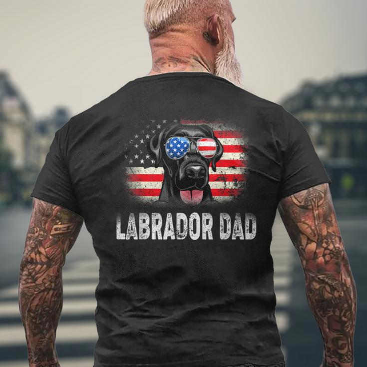Mens Fun Labrador Dad American Flag Father’S Day Bbmxzvq Men's Back Print T-shirt Gifts for Old Men