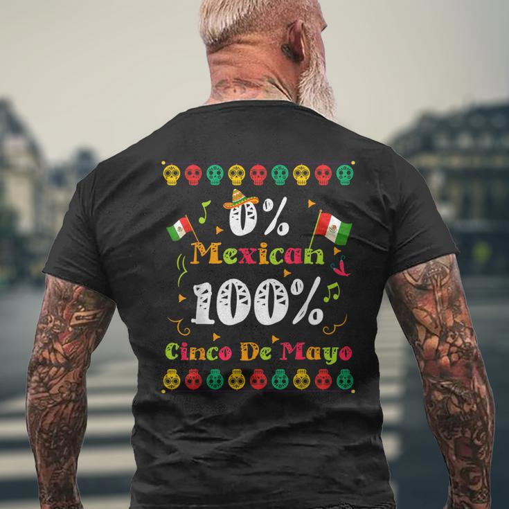 Funny 0 Mexican 100 Cinco De Mayo Mexican Fiesta Mens Back Print T-shirt Gifts for Old Men