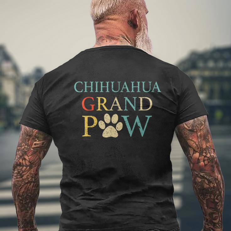 Funny Chihuahua Grand Paw Vintage Dogs Lovers Fathers Day Mens Back Print T-shirt Gifts for Old Men