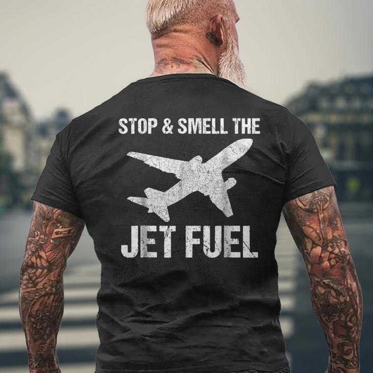 Funny Pilot Airline Mechanic Jet Engineer Gift Mens Back Print T-shirt Gifts for Old Men