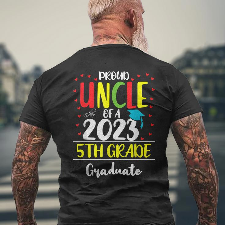 Funny Proud Uncle Of A Class Of 2023 5Th Grade Graduate Mens Back Print T-shirt Gifts for Old Men