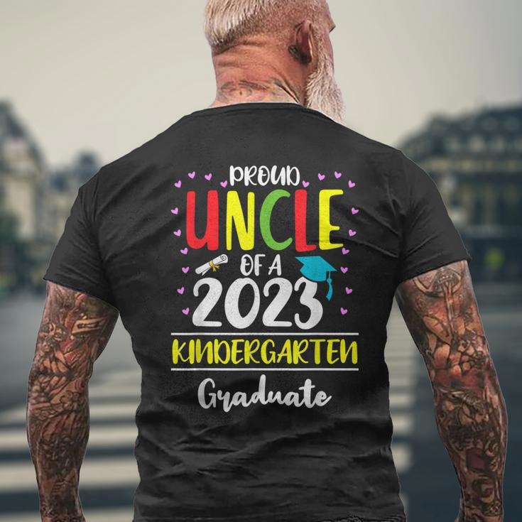 Funny Proud Uncle Of A Class Of 2023 Kindergarten Graduate Mens Back Print T-shirt Gifts for Old Men