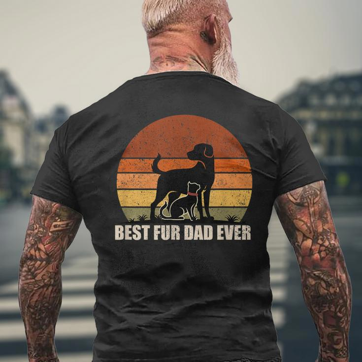Funny Vintage Retro Best Fur Dad Ever For Dog And Cat Owner Mens Back Print T-shirt Gifts for Old Men
