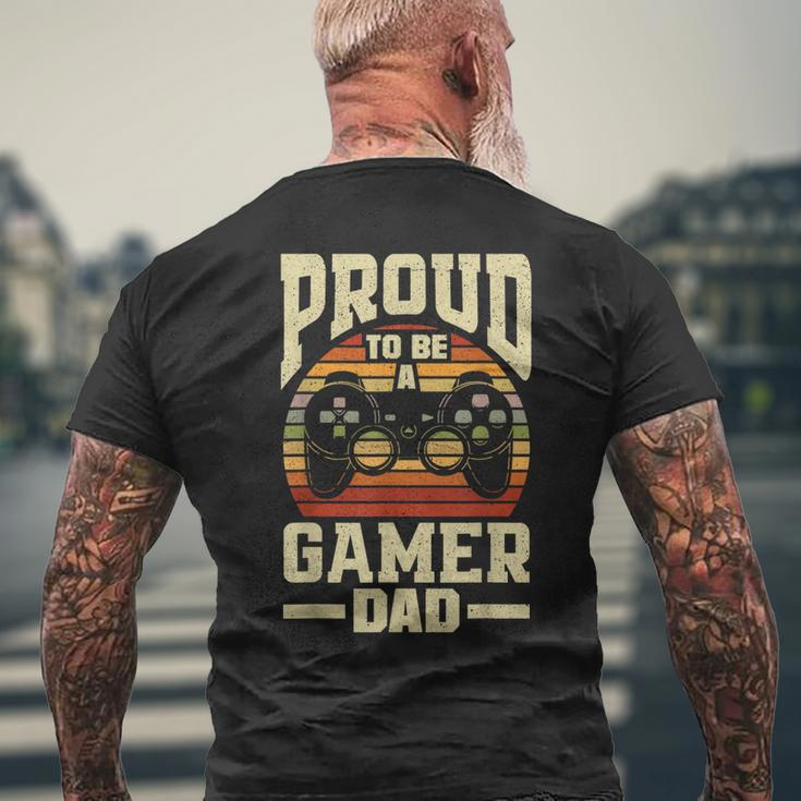 Gamer Dad For Fathers Day Video Games Gamer Mens Back Print T-shirt Gifts for Old Men