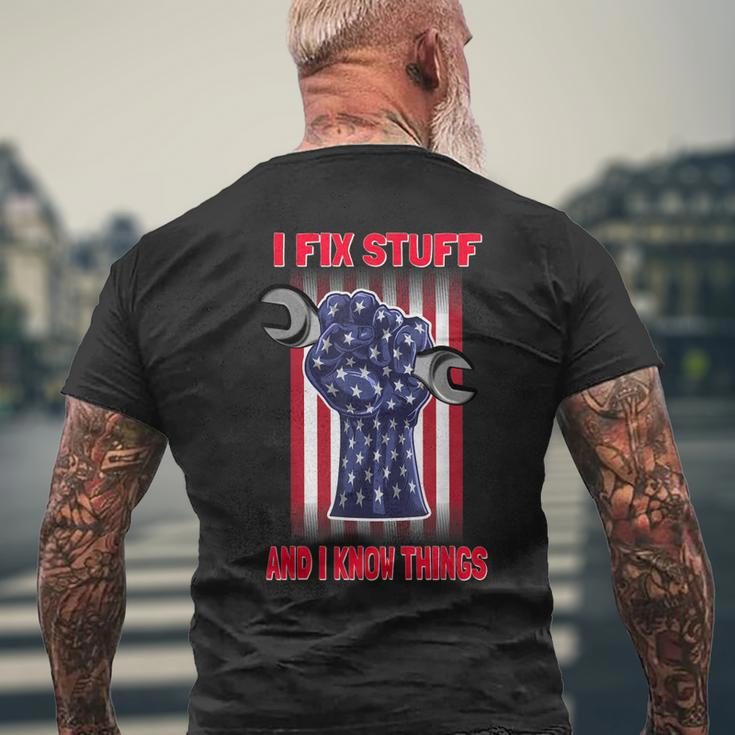 Gifts For Dad Car Lover Gifts I Fix Stuff And I Know Things Gift For Mens Mens Back Print T-shirt Gifts for Old Men