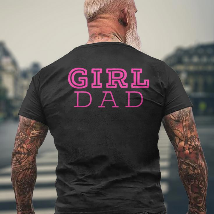 Girl Dad Cute Pink Father & Daughter Design Fathers Day Mens Back Print T-shirt Gifts for Old Men