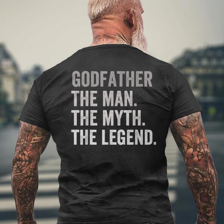 Godfather The Man The Myth The Legend Best Uncle Godparent Mens Back Print T-shirt Gifts for Old Men