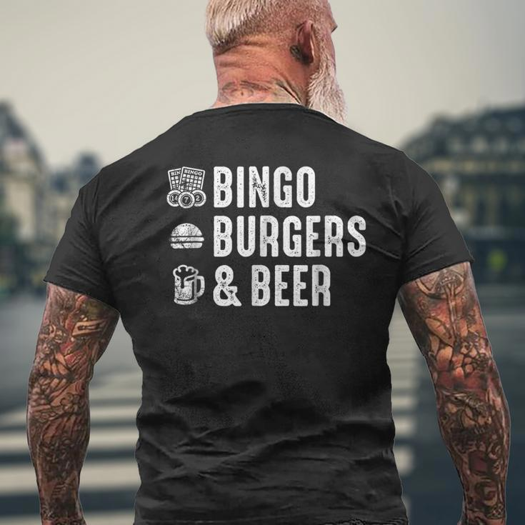 Grandpa Bingo Burgers And Beer Mens Back Print T-shirt Gifts for Old Men