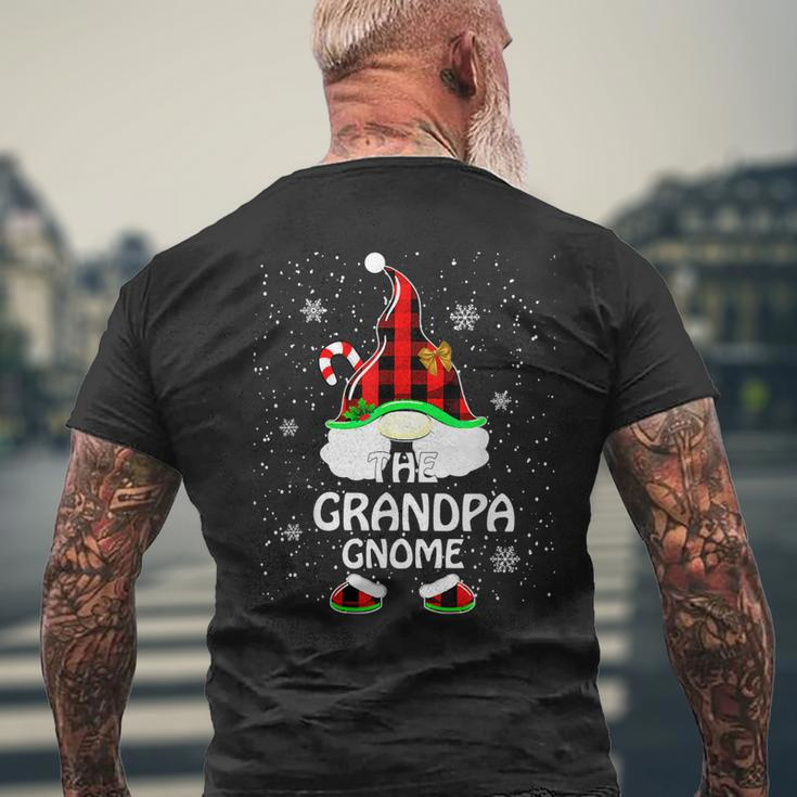 Grandpa Gnomies Red Plaid Matching Family Christma Funny Mens Back Print T-shirt Gifts for Old Men