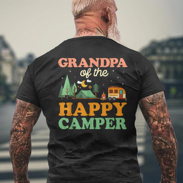 Grandpa Of The Happy Camper Men 1St Bday Camping Trip Men's Back Print T-shirt Gifts for Old Men