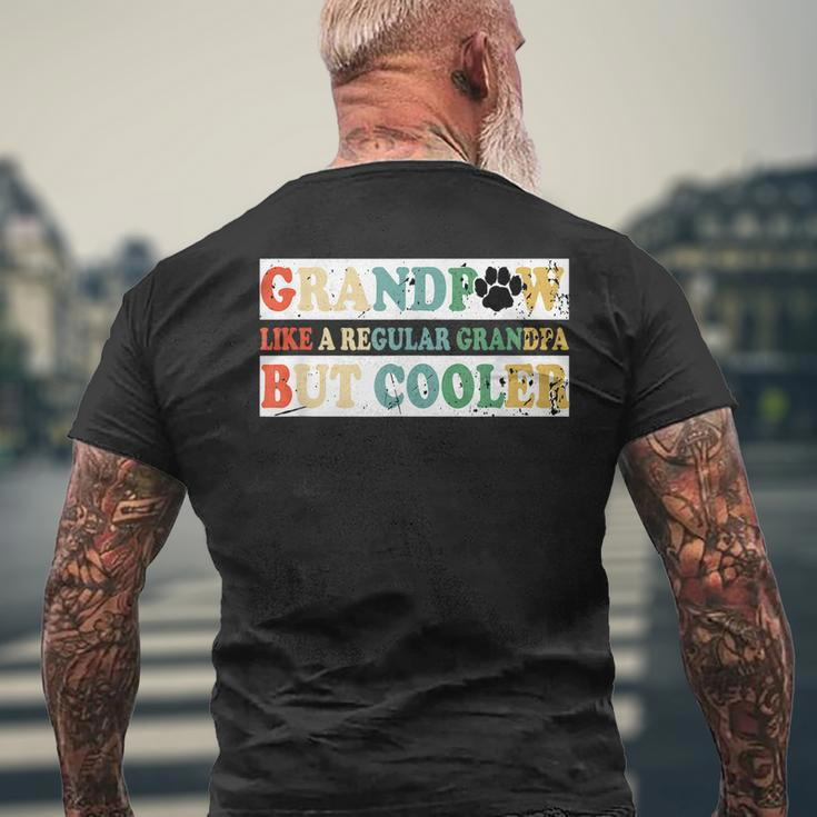Grandpaw Like A Regular Grandpa But Cooler Vintage Retro Mens Back Print T-shirt Gifts for Old Men
