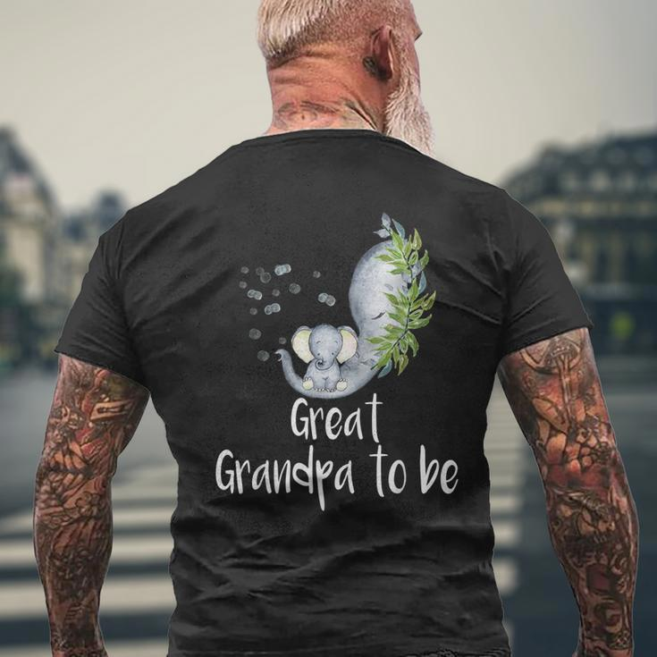 Great Grandpa To Be Elephant Baby Shower Men's Back Print T-shirt Gifts for Old Men