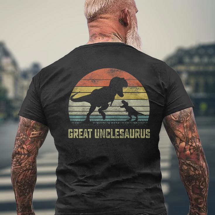 Great UnclesaurusRex Dinosaur Great Uncle Saurus Family Mens Back Print T-shirt Gifts for Old Men
