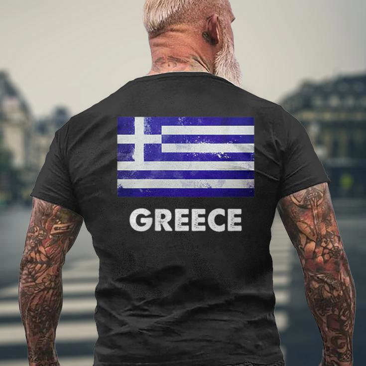 Greece Flag Greek Men's T-shirt Back Print Gifts for Old Men