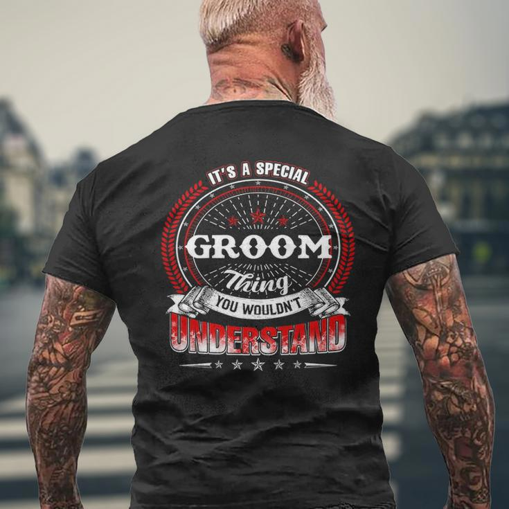 Groom Family Crest Groom Groom Clothing GroomGroom T For The Groom Men's T-shirt Back Print Gifts for Old Men