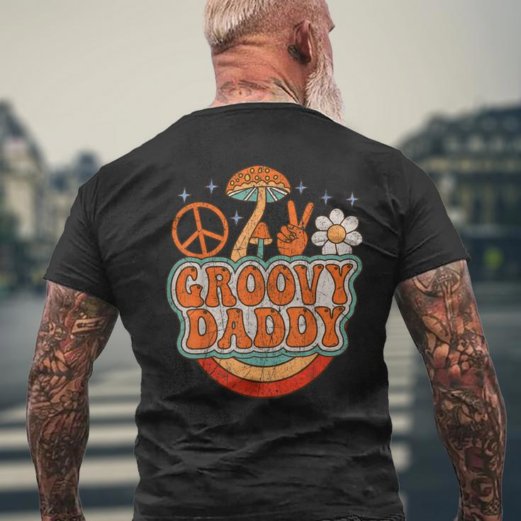 Mens Groovy Daddy 70S Aesthetic Nostalgia 1970S Hippie Dad Retro Men's T-shirt Back Print Gifts for Old Men