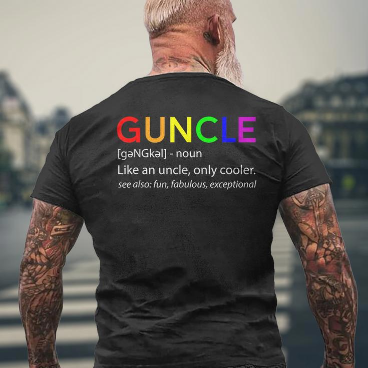 Guncle Rainbow Uncle Lgbt Gay Pride Gifts Mens Back Print T-shirt Gifts for Old Men