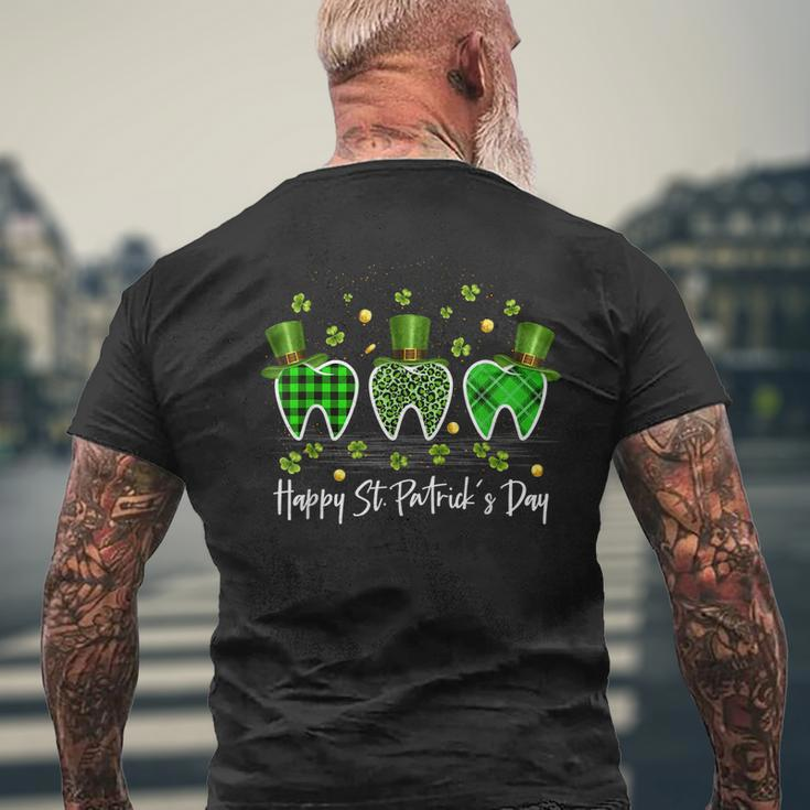 Happy Patrick Day Dentist Dental Leprechaun Tooth Shamrock Men's T-shirt Back Print Gifts for Old Men