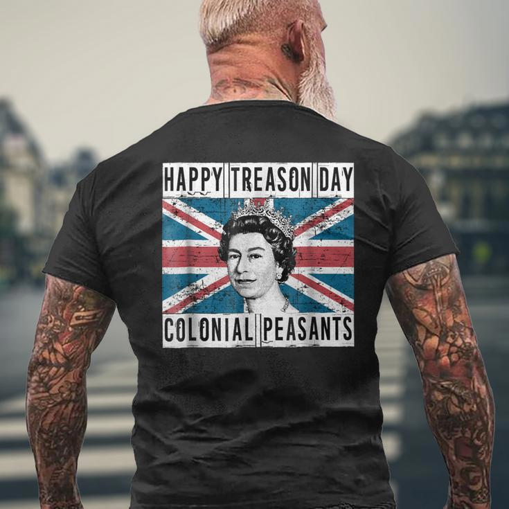 Happy Treason Day British 4Th Of July Men's Back Print T-shirt Gifts for Old Men