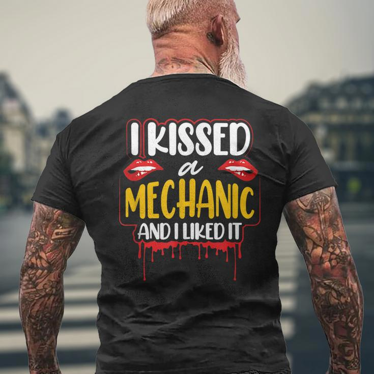 Her Wedding Anniversary Gift I Kissed A Mechanic I Like It Mens Back Print T-shirt Gifts for Old Men