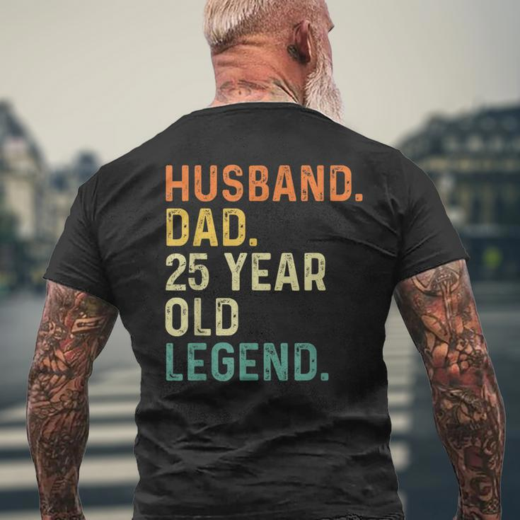 Husband Dad 25 Year Old Legend 25Th Birthday Retro Vintage Men's T-shirt Back Print Gifts for Old Men