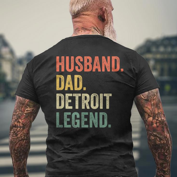 Mens Husband Dad Detroit Legend Fathers Day Vintage Men's T-shirt Back Print Gifts for Old Men