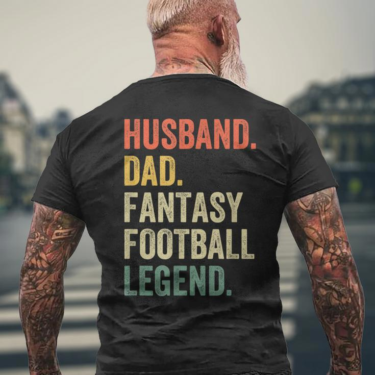 Mens Husband Dad Fantasy Football Legend Father Vintage Men's T-shirt Back Print Gifts for Old Men