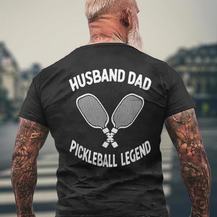 Husband Dad Legend Vintage Pickleball Fathers Day Men Men's T-shirt Back Print Gifts for Old Men