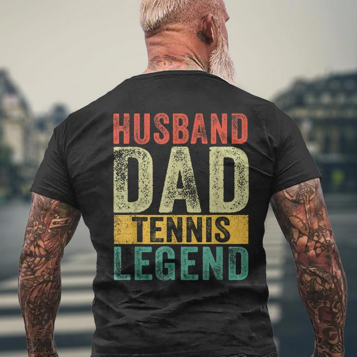 Mens Husband Dad Tennis Legend Fathers Day Vintage Men's T-shirt Back Print Gifts for Old Men
