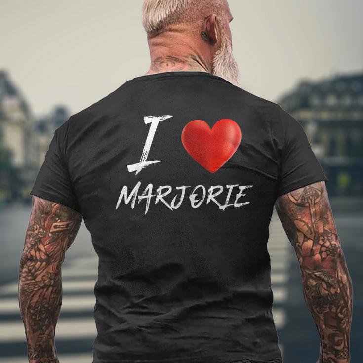 I Love Heart Marjorie Family NameMens Back Print T-shirt Gifts for Old Men