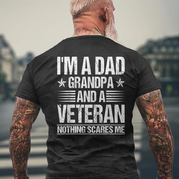 Im A Dad Grandpa And A Veteran Nothing Scares Me Distressed Mens Back Print T-shirt Gifts for Old Men