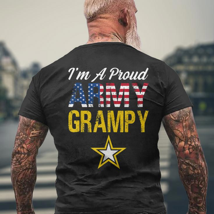 Im A Proud Army Grampy Military Pride American Flag Mens Back Print T-shirt Gifts for Old Men