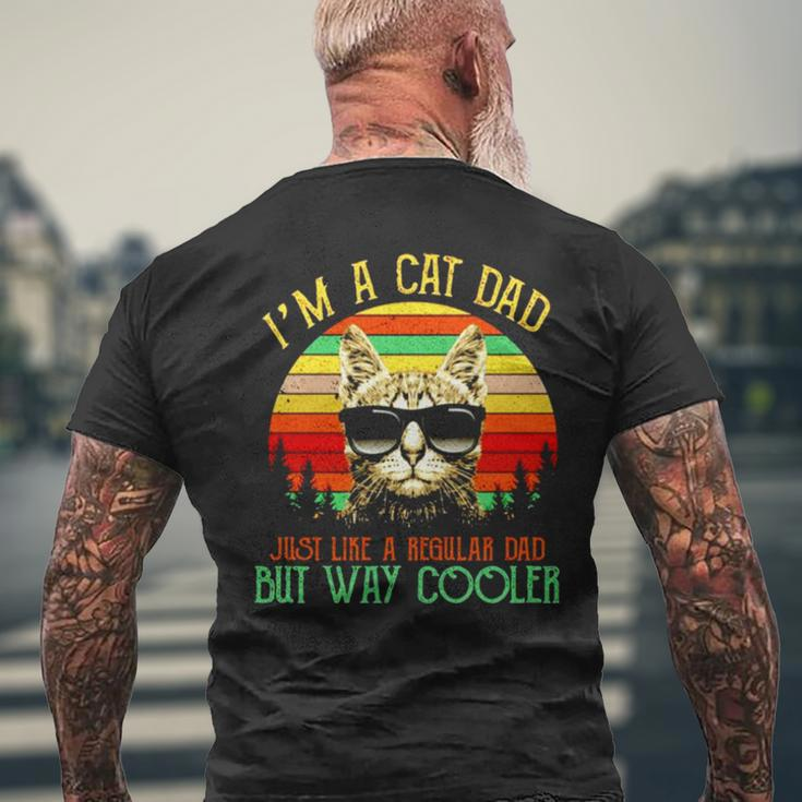 I’M A Cat Dad Just Like A Regular Dad But Way Cooler Vintage Men's Back Print T-shirt Gifts for Old Men