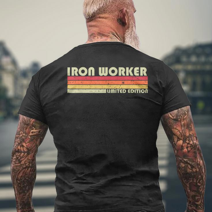 Iron Worker Job Title Profession Birthday Worker Idea Men's T-shirt Back Print Gifts for Old Men