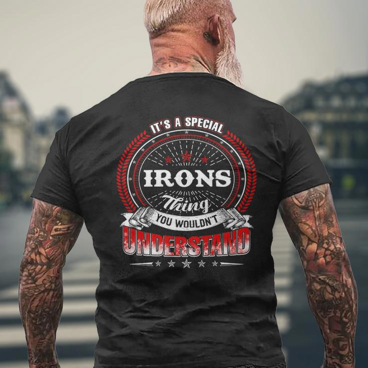 Irons Family Crest Irons Irons Clothing IronsIrons T For The Irons Men's T-shirt Back Print Gifts for Old Men