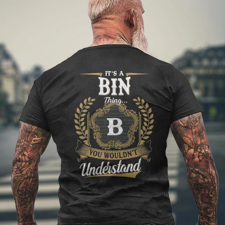 Its A Bin Thing You Wouldnt Understand Shirt Bin Family Crest Coat Of Arm Mens Back Print T-shirt Gifts for Old Men