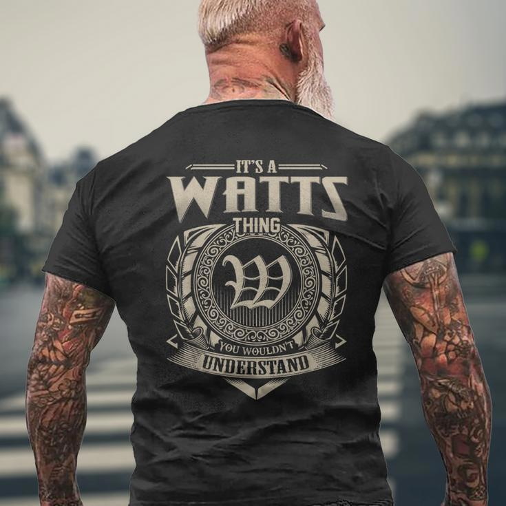 Its A Watts Thing You Wouldnt Understand Name Vintage Mens Back Print T-shirt Gifts for Old Men