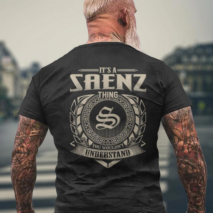 Its A Saenz Thing You Wouldnt Understand Name Vintage Men's T-shirt Back Print Gifts for Old Men