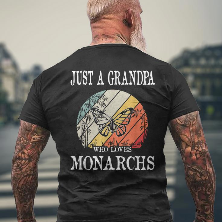 Just A Grandpa Who Loves Monarchs Men's Back Print T-shirt Gifts for Old Men