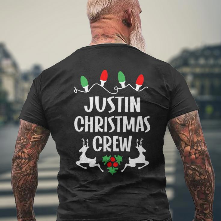 Justin Name Gift Christmas Crew Justin Mens Back Print T-shirt Gifts for Old Men
