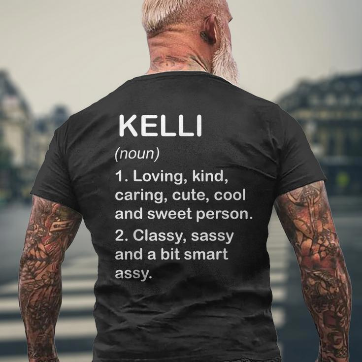 Kelli Definition Personalized Custom Name Loving Kind Mens Back Print T-shirt Gifts for Old Men