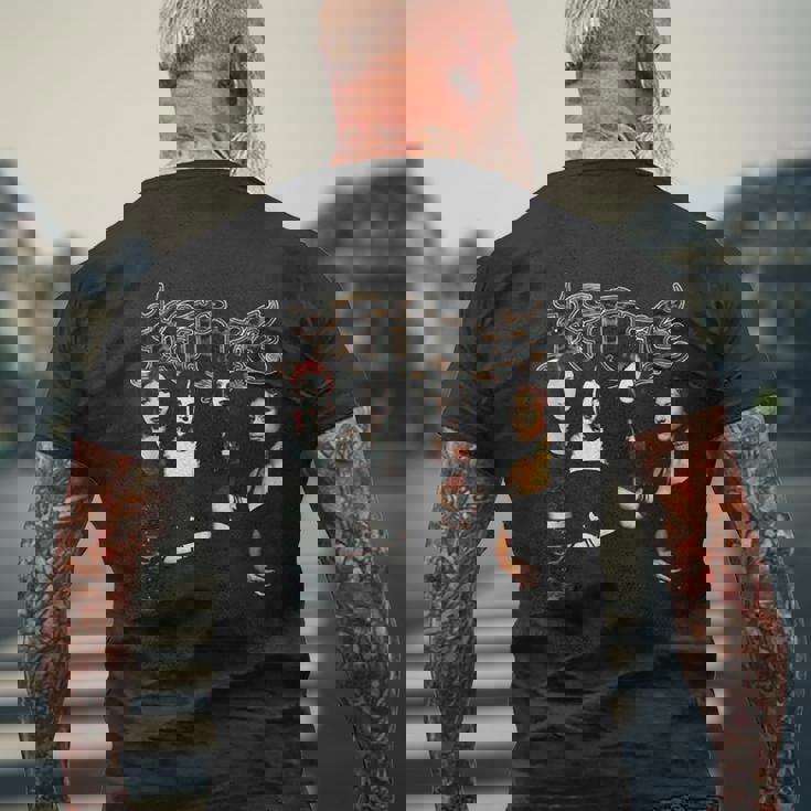 Kitties Black Rare Spit Men's Back Print T-shirt Gifts for Old Men