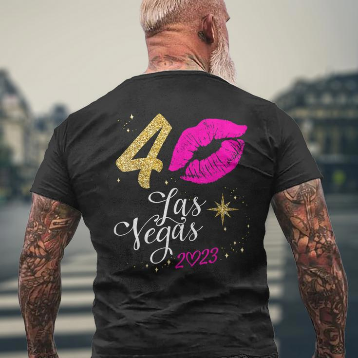 Las Vegas Girls Trip 2023 Vegas 40Th Birthday Squad Men's Back Print T-shirt Gifts for Old Men