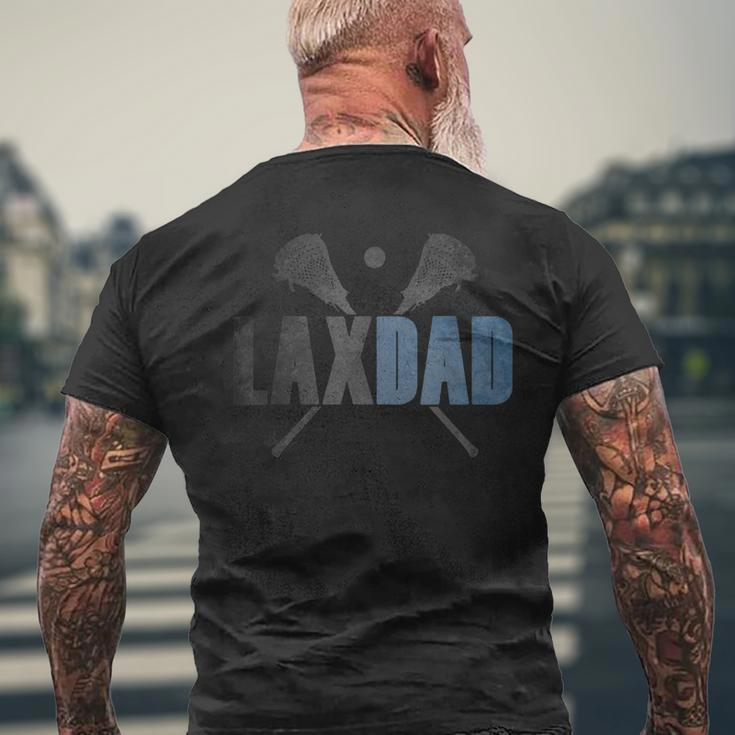 Mens Lax Dad Lacrosse Player Father Coach Sticks Vintage Graphic Men's T-shirt Back Print Gifts for Old Men