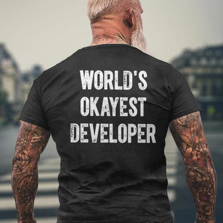 Lente Game Dev World Okayest DeveloperMen's Back Print T-shirt Gifts for Old Men