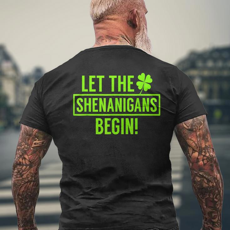Let The Shenanigans Begin St Patricks Day St Paddys Men's T-shirt Back Print Gifts for Old Men