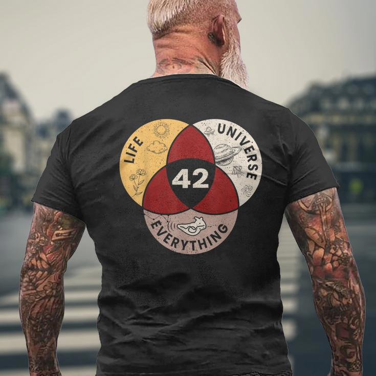 Life The Universe And Everything 42 Answer To Life Men's Back Print T-shirt Gifts for Old Men